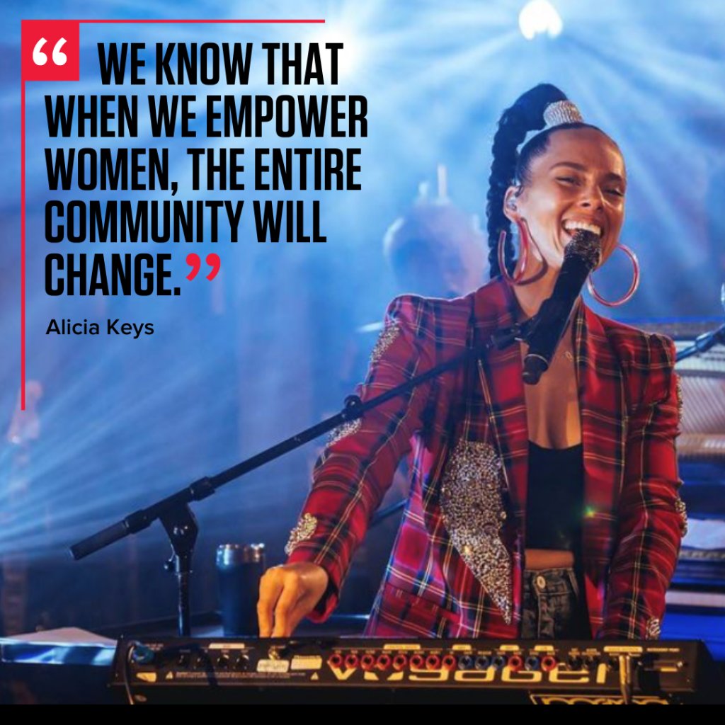 This #WomensHistoryMonth we’re highlighting singer-songwriter Alicia Keys who has dedicated her career to championing women. We celebrate how vocal she has been both on and off stage about women’s rights, body positivity and the impact that empowering women has on the world!