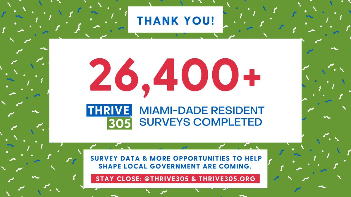 We are blown away by the response of our community! Thank you for showing up, sharing your insight, &amp; bringing in fellow community members to help shape our government. Stay tuned for engagement opportunities coming soon. <a href="/MayorDaniella/">Daniella Levine Cava</a> <a href="/MiamiFoundation/">The Miami Foundation</a> <a href="/MiamiDadeCounty/">Miami-Dade County</a>