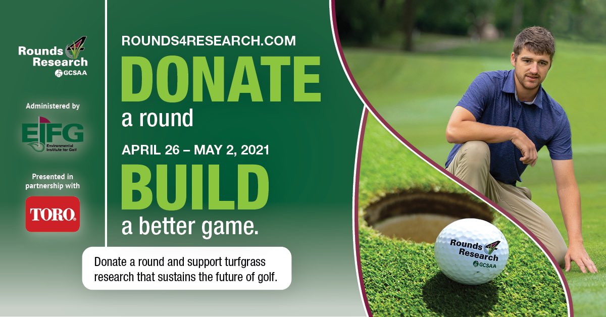 GCSAA (@gcsaa) on Twitter photo Support turfgrass research, donate a round: Help raise funds for your GCSAA chapter by donating a round of golf for the 2021 <a href="/Rounds4Research/">Rounds 4 Research</a> auction. bit.ly/r4r-donate #R4R21 Support turfgrass research, donate a round: Help raise funds for your GCSAA chapter by donating a round of golf for the 2021 <a href="/Rounds4Research/">Rounds 4 Research</a> auction. bit.ly/r4r-donate #R4R21