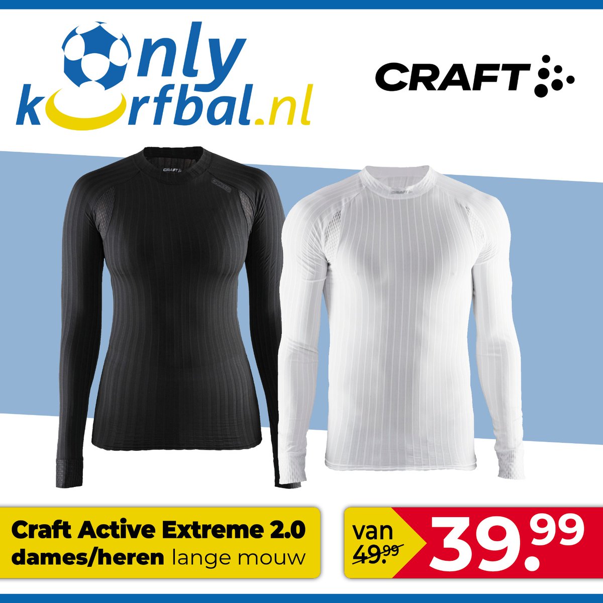 Gelukkig mogen we weer lekker buiten trainen. Iets eerder dan normaal, dus is het ook wat frisser. 
Denk dus aan goede thermokleding onder je normale sportkleding. 
Bestel het hier >
onlykorfbal.nl/product-catego…