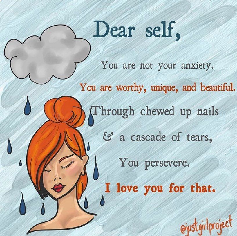justgirlproject's tweet photo. Note to self: You are not your anxiety. ๐ #Anxiety #mentalhealth #justgirlproject https://t.co/KG9IIi7FFM