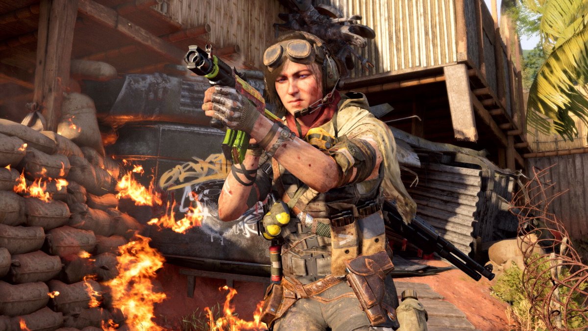 Treyarch's tweet photo. Now live in #BlackOpsColdWar:

• Rapid Fire Moshpit
• Dead Ops Arcade: First Person
• Samantha Maxis Reactive Bundle
• Face Off moved to Quick Play
• Outbreak stability fixes
• Frenzied Guard fix
• UI adjustments

Patch notes: https://t.co/DdqVbUg1mt https://t.co/0ugC9V92N2