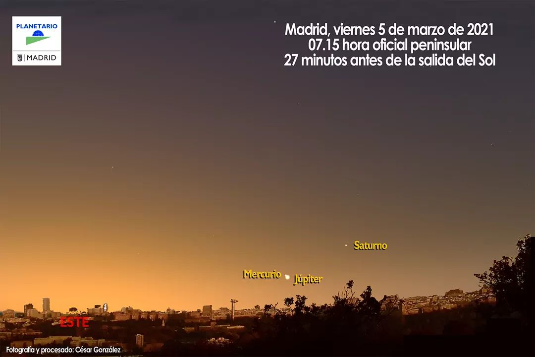 PlanetarioMad's tweet photo. #Astroreto
Mañana al amanecer conjunción Júpiter-Mercurio 🔗
ℹ👉https://t.co/zohkaqIRDg
No desaprovechéis esta magnífica ocasión de poder observar tan cercanos en el cielo al mayor y al menor de los planetas de nuestro sistema solar. ¡Suerte! https://t.co/IjgzHh9dK5