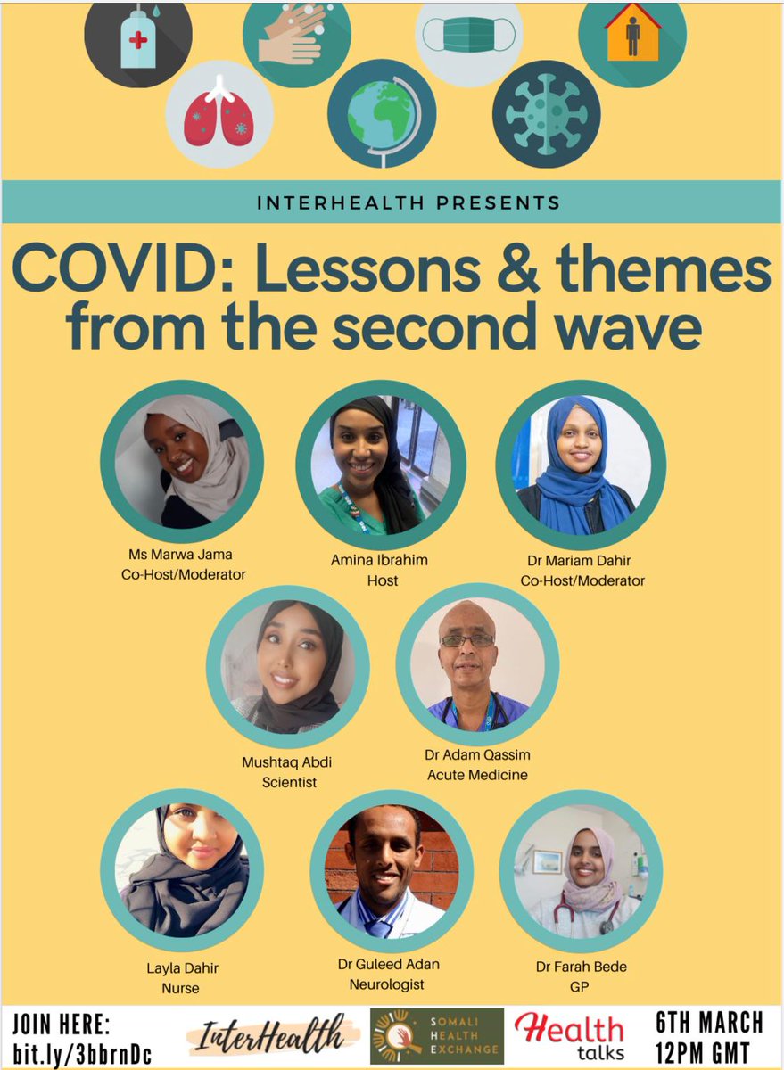 health_inter's tweet photo. This Saturday 6th March , we want to exhange lessons and themes learned from the second wave with our counterparts in Somaliland. Join us on 

https://t.co/DH1nqVXGNS

Can't wait!!!! https://t.co/tqkQxaZb8v