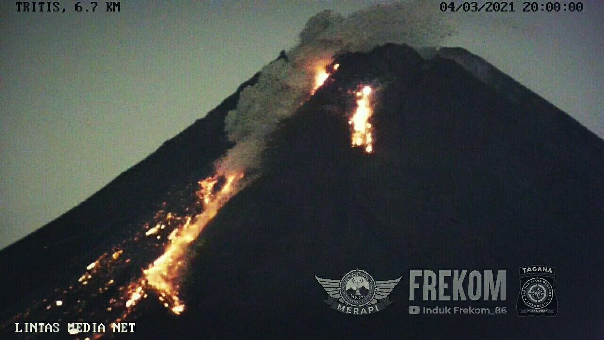 JogjaUpdate's tweet photo. Gunung Merapi malam ini
Kamis, 4 Maret 2021 pukul 20:00 WIB saat terjadi awan panas guguran ke arah barat daya.
CCTV 5 FREKOM di Tritis. 
@frekom_diy 
https://t.co/ATASRaF5oz