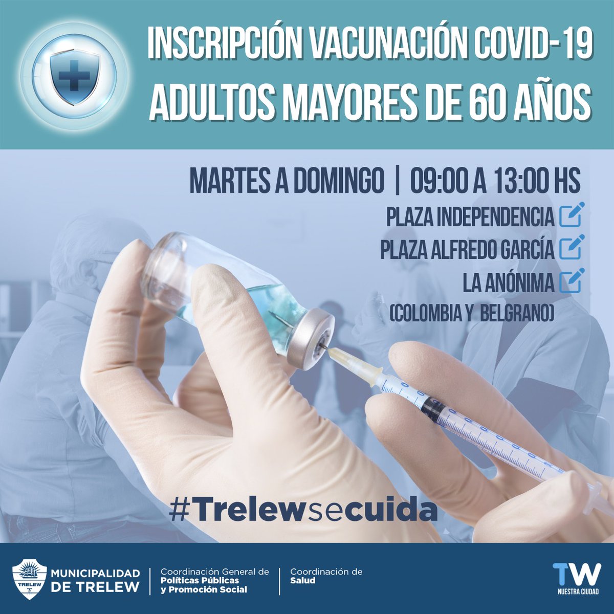 MaruOrtizTw's tweet photo. #Inscribiendo para vacunarse contra #COVID19 💉
‼️ Esta instancia es para adultos mayores
‼️ El trámite es muy ágil y pueden enviar a alguien con DNI del mayor a inscribir
✔️ "Muchos vecinos se acercan para evacuar dudas", contaba Leandro González, Dir. Salud @TWMunicipalidad https://t.co/Rc3uNNNgPf