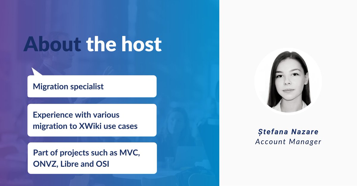 As we're getting closer to the webinar, we thought we'd take a moment to talk about our host! 

Meet Stefana Nazare (<a href="/FanaNazare/">Stefana Bianca Nazare</a>) - an Account Manager and migration specialist with plenty of experience on various data migration projects.