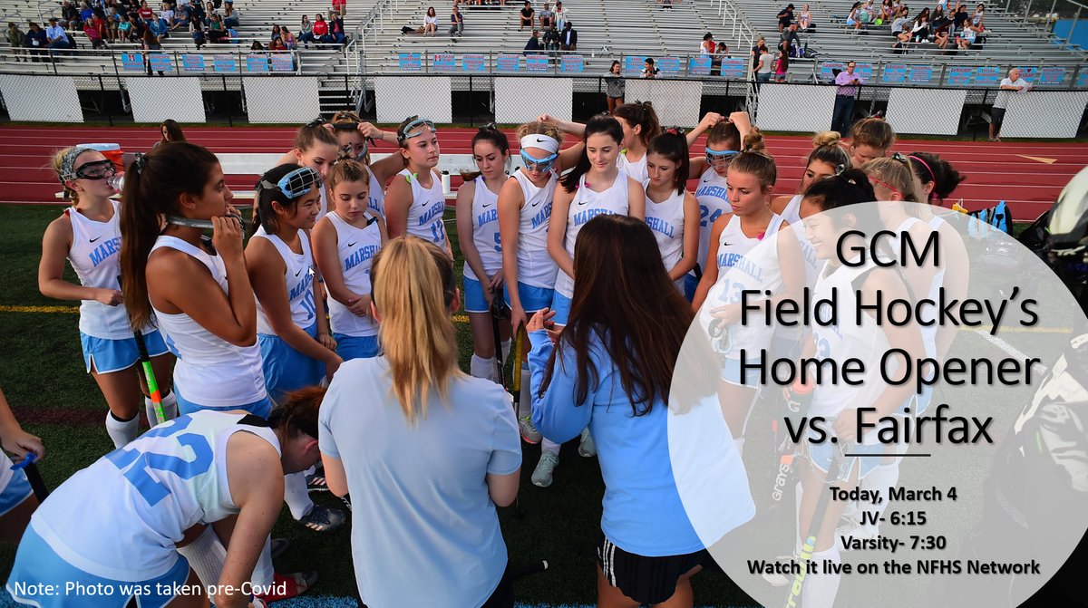 Field Hockey has home opener tonight v. <a href="/WEAREfairfax/">Fairfax Athletics</a> .  Watch it live here:
JV - 6:15 tinyurl.com/jvFHvFFX
Varsity - 7:30 tinyurl.com/varFHvFFX