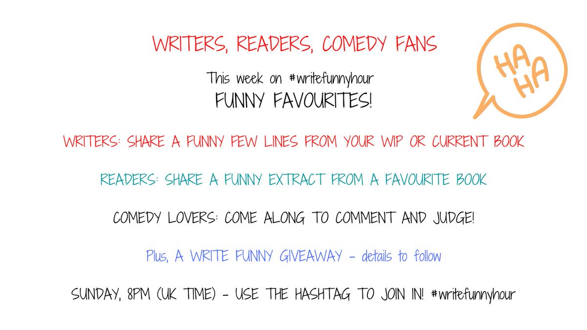 GillPlusFive's tweet photo. #writefunnyhour returns this Sunday people! come along for some funny chat, and a chance to win :) https://t.co/k2FSKXQ5oz