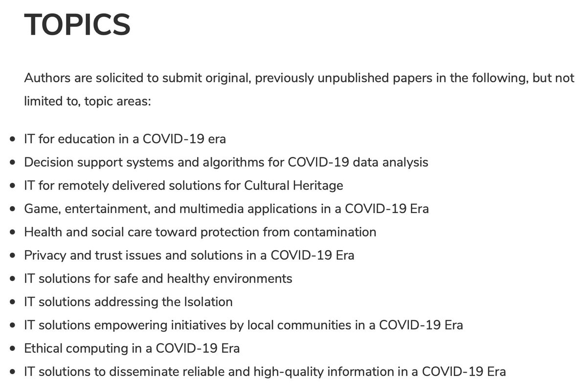 mbaezpy's tweet photo. If you are doing research on tech to address some of the many challenges of covid19, please consider submitting your work to the upcoming Special Session on “Information Technology against COVID19” @GoodIT2021 #ICT #covid19 #socialgood https://t.co/oUErcZaFl6 https://t.co/wQcvWfQAxC