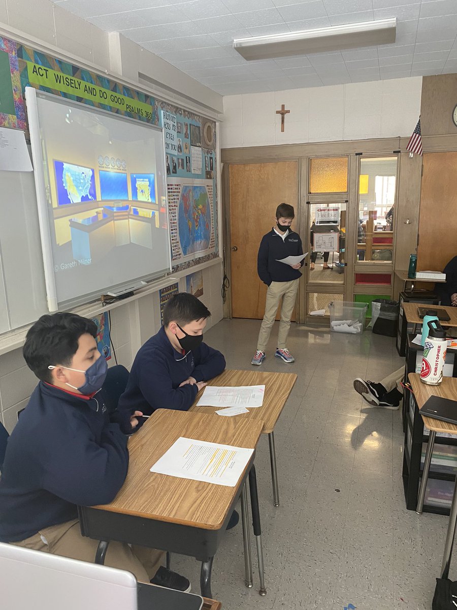 StAgnesRams's tweet photo. In Kansas History class, the 7th graders have been using their imaginations and practicing their broadcasting skills as they report “Breaking News” from the Kansas Territory. They worked in groups to create a script and backgrounds too! https://t.co/AUfG6UNs4p