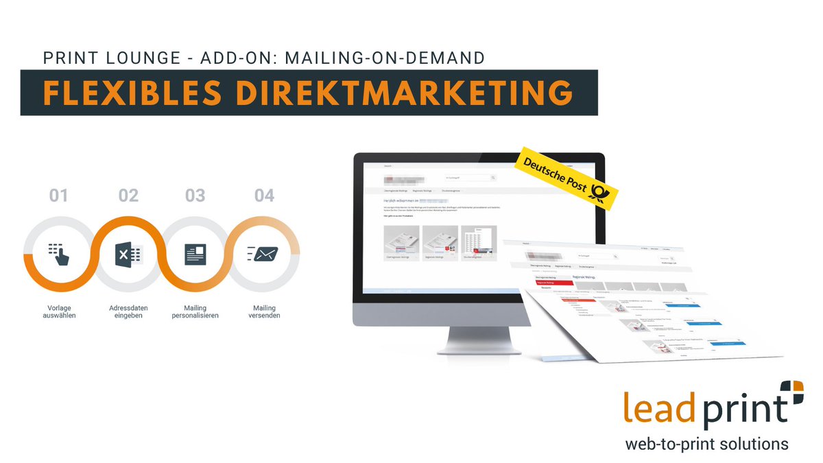 leadprint's tweet photo. Mit dem Add-On Mailing-on-Demand beschleunigen Sie die Prozesse Ihres Kunden im #direktmarketing. #webtoprint #dialogpost #PRINTING https://t.co/n7vvHSO26q
