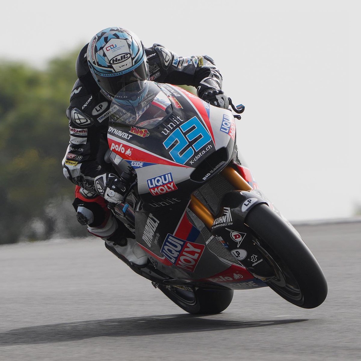 IntactGP's tweet photo. +++ Finally @MarcelSchrotter was back on his #LIQUIMOLY #IntactGP #Moto2 bike. #PortimaoTest - first test of 2021 ✅ +++⠀
⠀
📸 Photos by Alejandro Ceresuela⠀
⠀
@liqui_moly_gmbh #IntactGP⠀
#marcelschroetter #MS23 #finallyweareback⠀
#PoloMotorrad #Dynavolt #intAct #Exide https://t.co/9L5QhWCjb6