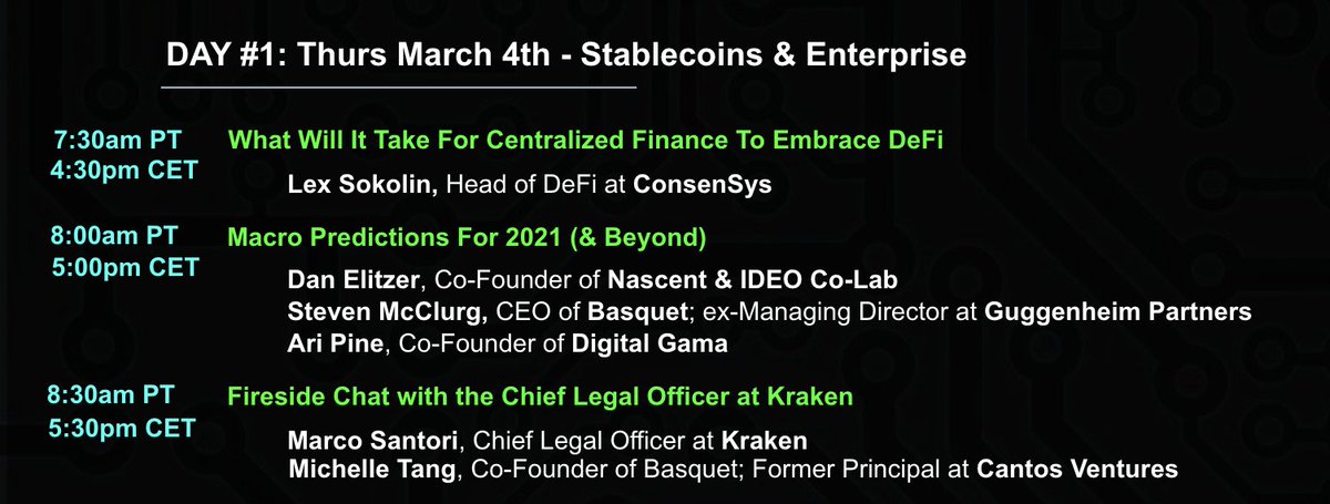 DystopiaLabs's tweet photo. TODAY is the big day! 🥳🙏Join us for our #Macros2021 summit (co-organized w/ our friends @Basquet_Inc) in ~1hr at 7:30am PT / 10:30am ET / 4:30pm CET sharp. 

TUNE IN LIVE HERE: 
https://t.co/1XoEb9SF2z https://t.co/ob3XXGMMhL