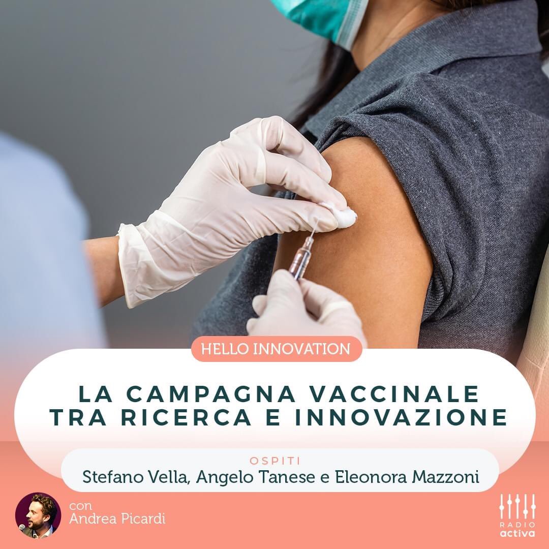 ICompetitivita's tweet photo. La campagna vaccinale tra ricerca 🔬 e innovazione 🌐.
In questa nuova puntata di #HelloInnovation su @WebRadioActiva 📻@AndreaPicardi ne ha parlato con il prof. @stefano_vella (@Unicatt), Angelo Tanese (@ASLRoma1) e @EleMazzoni (area Innovazione I-Com) 👉🏼https://t.co/cbHty5mB2R https://t.co/c8jLpWqF2Z