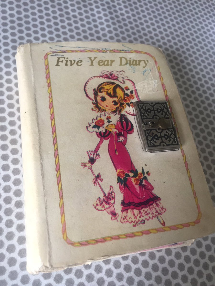 claredavies's tweet photo. Currently reading my 5 year diary found buried in the loft whilst having a clear out at the weekend. 1980-1984. All the major news stories - JR got shot, Deirdre left Ken, a visit from DLT, times I went to bed, haircuts, clothes, boys. It’s a page turner #WorldBookDay https://t.co/VxPPYhRPYH