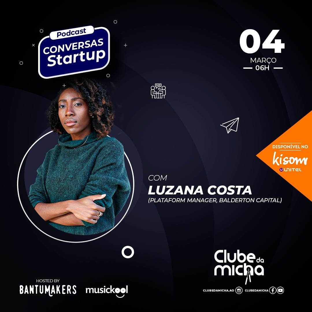BantuMakers's tweet photo. Neste penúltimo ep do #ConversasStartupPodcast conversamos c/ a Luzana Costa, ela trabalha numa das 4 maiores firmas de capital de risco (VC) de Londres @balderton
Ouve no #podcast @clubedamicha no YouTube, Apple, Spotify, etc. https://t.co/k0M3f0tGyg

Junta-te à conversa! https://t.co/IeOB7W9Hvu
