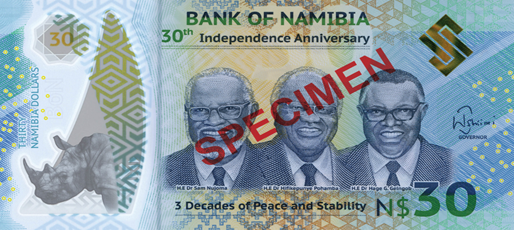 BankofNamibia's tweet photo. BoN is pleased to announce that the N$30 #commemorativebanknote has been nominated amongst the top 20 banknotes for the International Banknote Society 2020 Banknote of the Year Award.
https://t.co/1IRPZmD2dB
https://t.co/3nOPkMwIRW https://t.co/aYTLjmYDtP