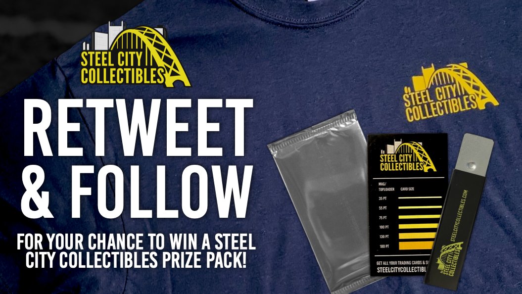 How about another giveaway!?

RETWEET &amp; FOLLOW (<a href="/SCCTradingCards/">Steel City Collectibles</a>) for your chance to win an SCC t-shirt, box cutter, card gauge, random trading card set pack, &amp; more!

Winner chosen 3/8/21. Must be following to win!

Check out our special deals here: bit.ly/3sbhxXG