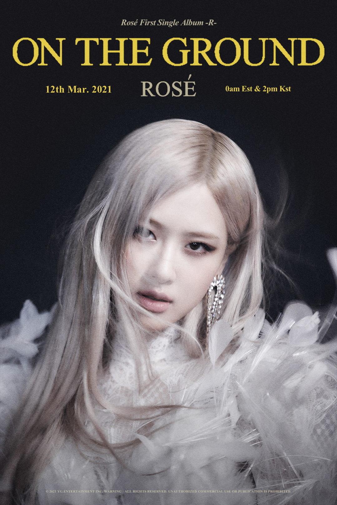 Hot 블랙핑크 로제 RosÉ 싱글 앨범 ‘on The Ground Title Poster