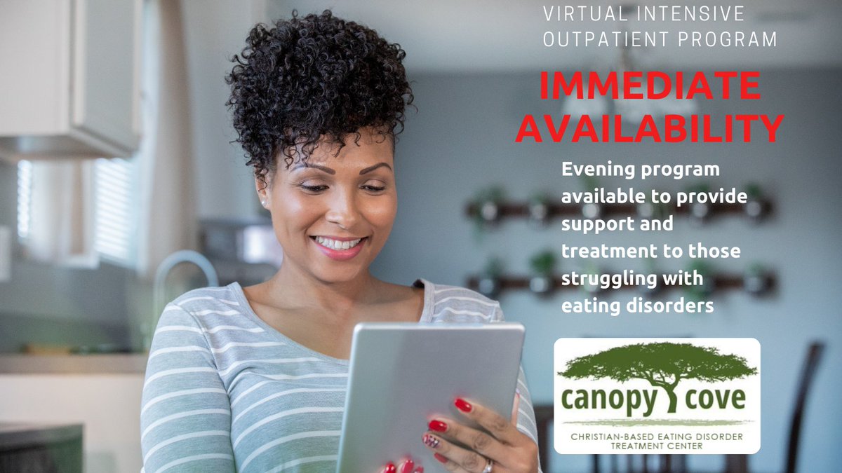 Immediate openings for Virtual IOP! Program is for adults of all genders and meets 3 evenings a week. All participants provided individual nutritional counseling and group therapy in a meal support environment. For more info contact Molly at mhutcheson@canopycove.com #edrecovery