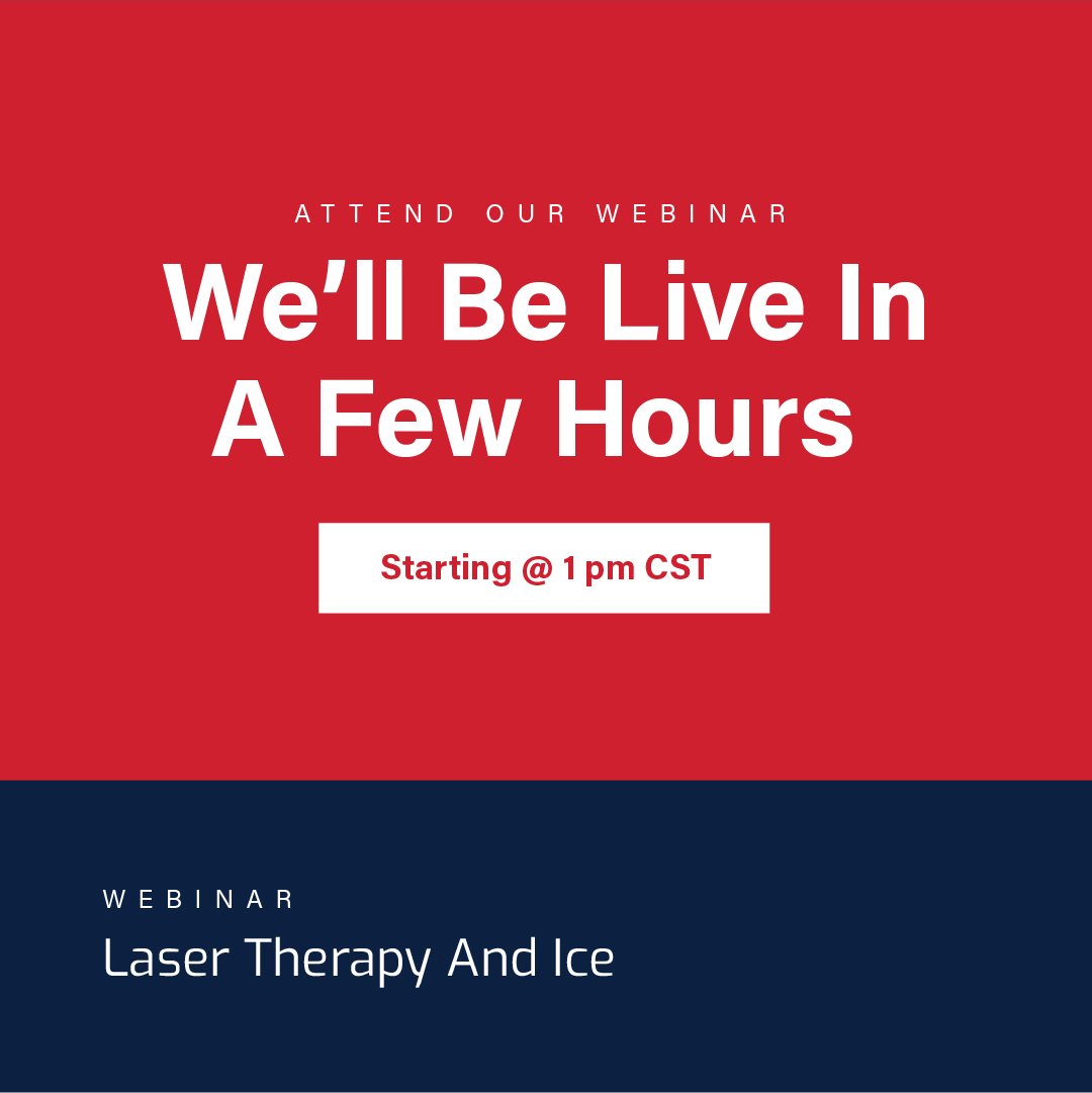 Starting Soon! Don't Miss Out! 
Medical Webinar with Dr. Phil Harrington: Laser Therapy and Ice. 
Thursday, March 4th @ 1 PM CST
Register Here:
hubs.li/H0HvYj40