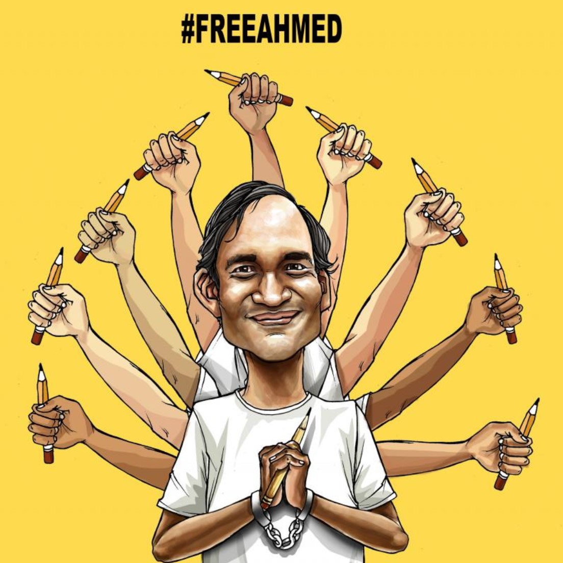 We are pleased to hear cartoonist Ahmed Kabir Kishore will be granted a bail after ten months in prison. But many questions remain about his allegations of violence and the death of his co-accused Mushtaq Ahmed. Cartoon by @rodriguezmonos cartoonmovement.com/cartoon/freedo… #freekishore