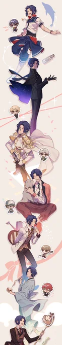 #幸村精市誕生祭2021 #幸村精市生誕祭2021
全景版? テニラビのSSRとSRの幸村くんの全衣装です? 
