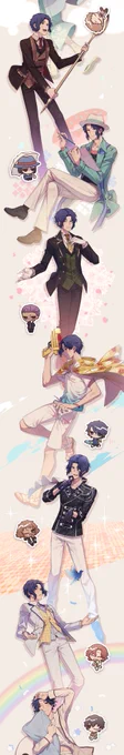 #幸村精市誕生祭2021 #幸村精市生誕祭2021
全景版? テニラビのSSRとSRの幸村くんの全衣装です? 