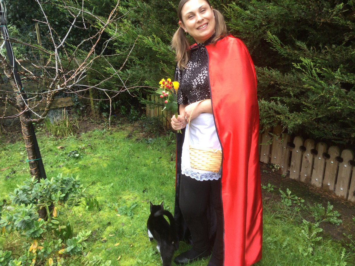 ursache_v's tweet photo. Happy World Book Day! Off we go with my cat to find the way to Grandma 👵 https://t.co/GpEAHfjdAX