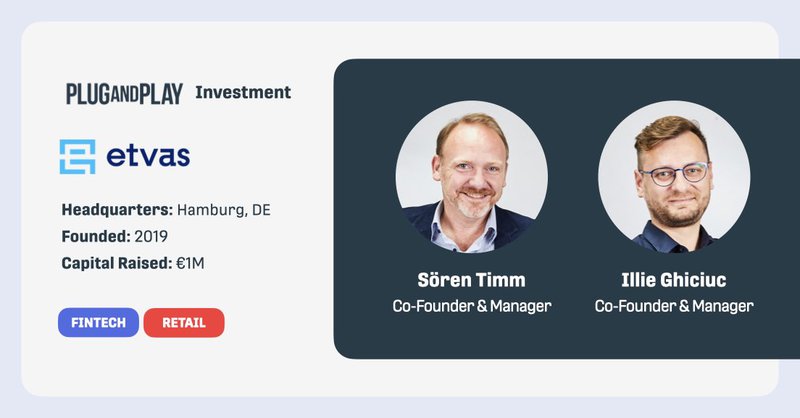 🎉 We're pleased to welcome <a href="/EtvasGmbH/">etvas GmbH</a> into the PlugandPlay portfolio family!  The raised seed capital of €1M will help them capture the expanding €20B market of value-added services in Europe.

Read more about #PnPNewInvestment 👉 bit.ly/3r6Kkfz