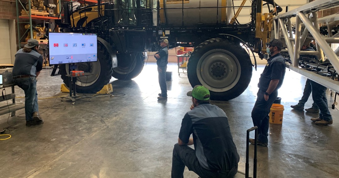 RavenIndustries's tweet photo. This week Scott, Tia, and Josh are at @butlermachinery training the team on Hawkeye®, Hawkeye® 2, AutoBoom® XRT, RS1™, and VSN®. They also installed their first Hawkeye® 2 system on a RG1300C sprayer. Thank you to all who joined us! #ravenprecision https://t.co/r1iuywLxQw