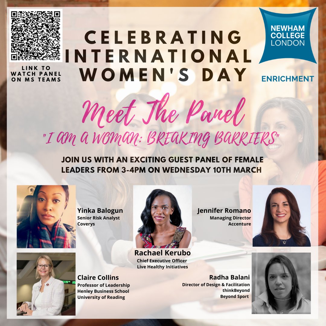 Join us next Wednesday 3pm-4pm as we celebrate #IWD2021 with our fantastic panel of female leaders <a href="/KeruRael/">ROISA KERRY</a> <a href="/livehealthyini1/">livehealthyinitiatives</a> @collins_ce <a href="/RB_Radha/">RADHA BALANI</a> <a href="/BeyondSport/">Beyond Sport</a> <a href="/WeThinkBeyond/">Think Beyond</a> who will be discussing "I am a Woman: Breaking Barriers".