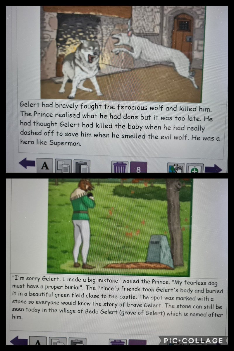 marys_rc's tweet photo. A fantastic storybook created by Christopher in Blwyddyn 6 retelling the Welsh legend Gelert! His writing displays powerful language with confident use of 2create #purplemash #ambitiouslearner https://t.co/aSip4yZs6L