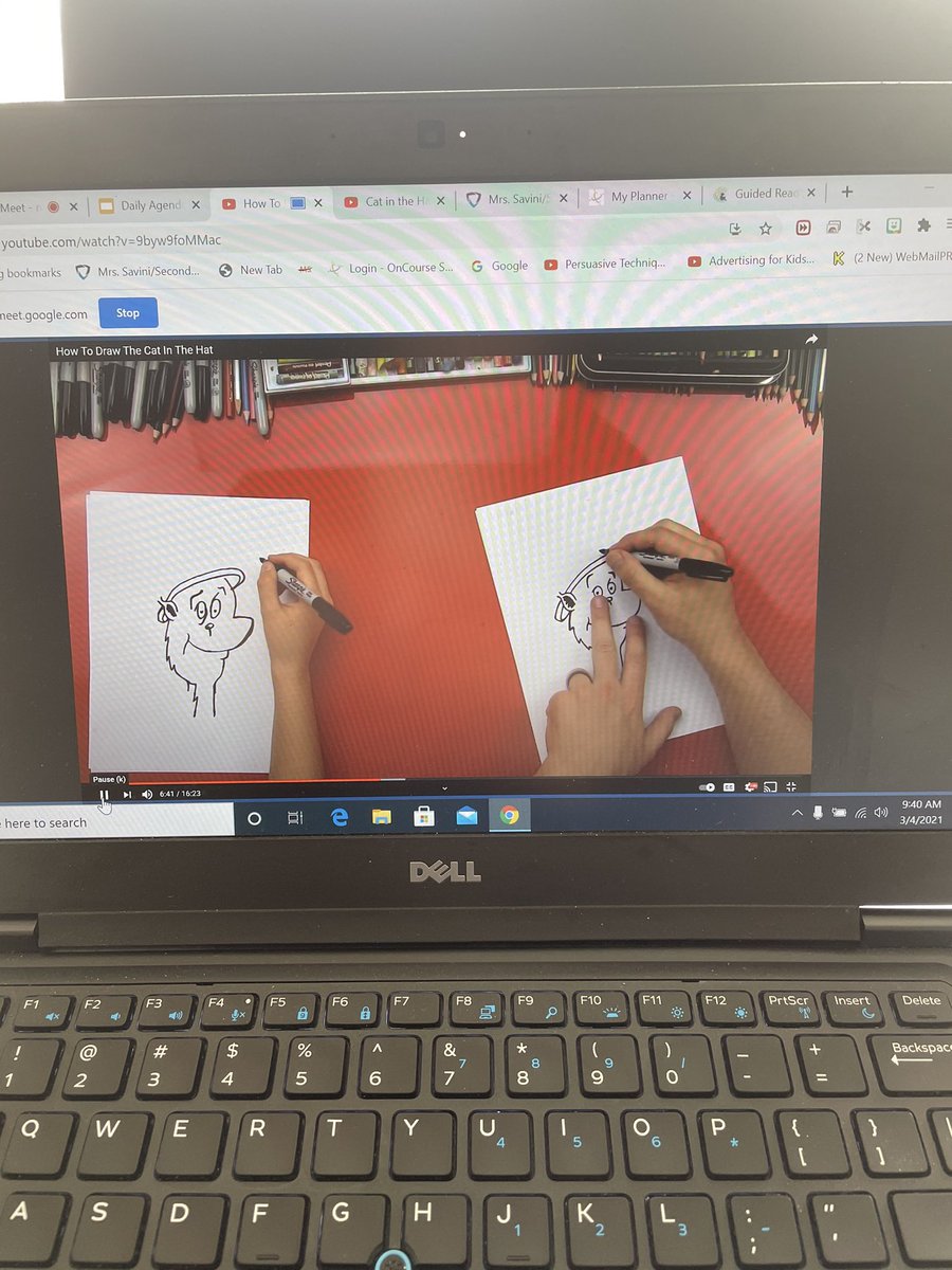 savinichristine's tweet photo. Second Grade enjoyed rhyme time with Cat in the Hat this morning! They completed a directed drawing while learning about rhyming words. Very talented class! https://t.co/2T6VgMCt2B