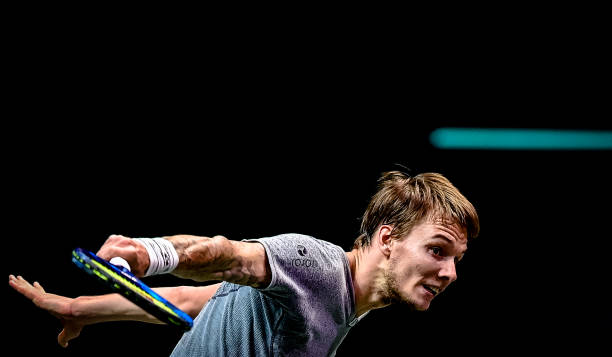 christophclarey's tweet photo. Some great shots coming out of Rotterdam this week, and I'm not talking just about the forehands and backhands

Fine photo of Bublik's slice

📸 Jan Kok https://t.co/2FWpsLvf85