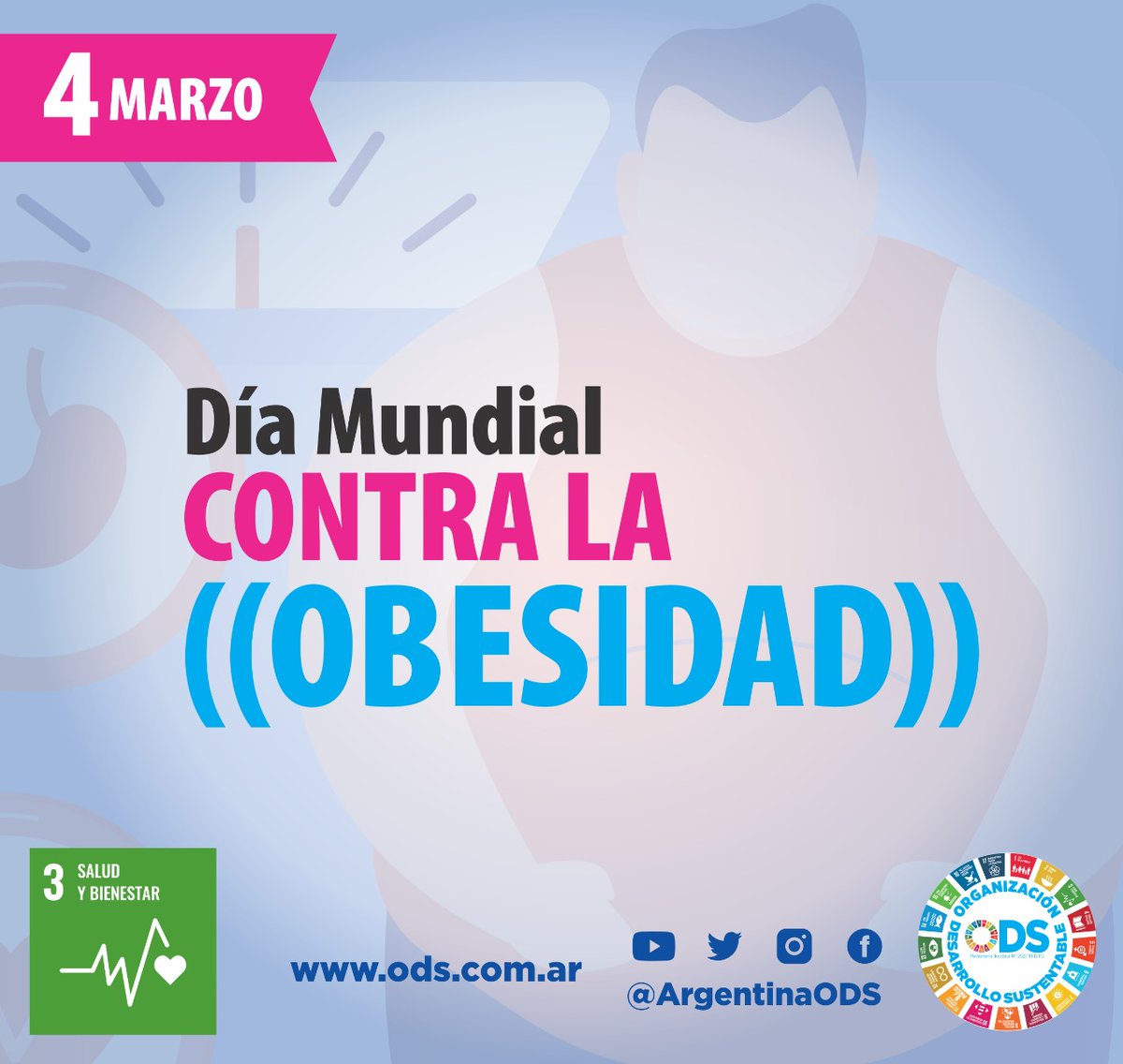 OficinaOds's tweet photo. 📢 El día 4 de Marzo es el #DiaMundialdelaObesidad

❓¿Sabías que la #obesidad es un factor de riesgo importante para el desarrollo de múltiples enfermedades? https://t.co/pv7Y6ppVBg