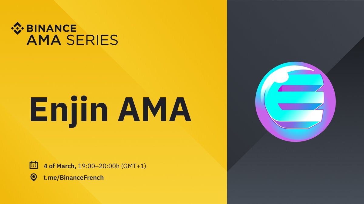 Join us at 6pm UTC today for an AMA about gaming and NFTs with <a href="/enjin/">Enjin</a> $ENJ!

🎈 Language: French
📍 t.me/BinanceFrench