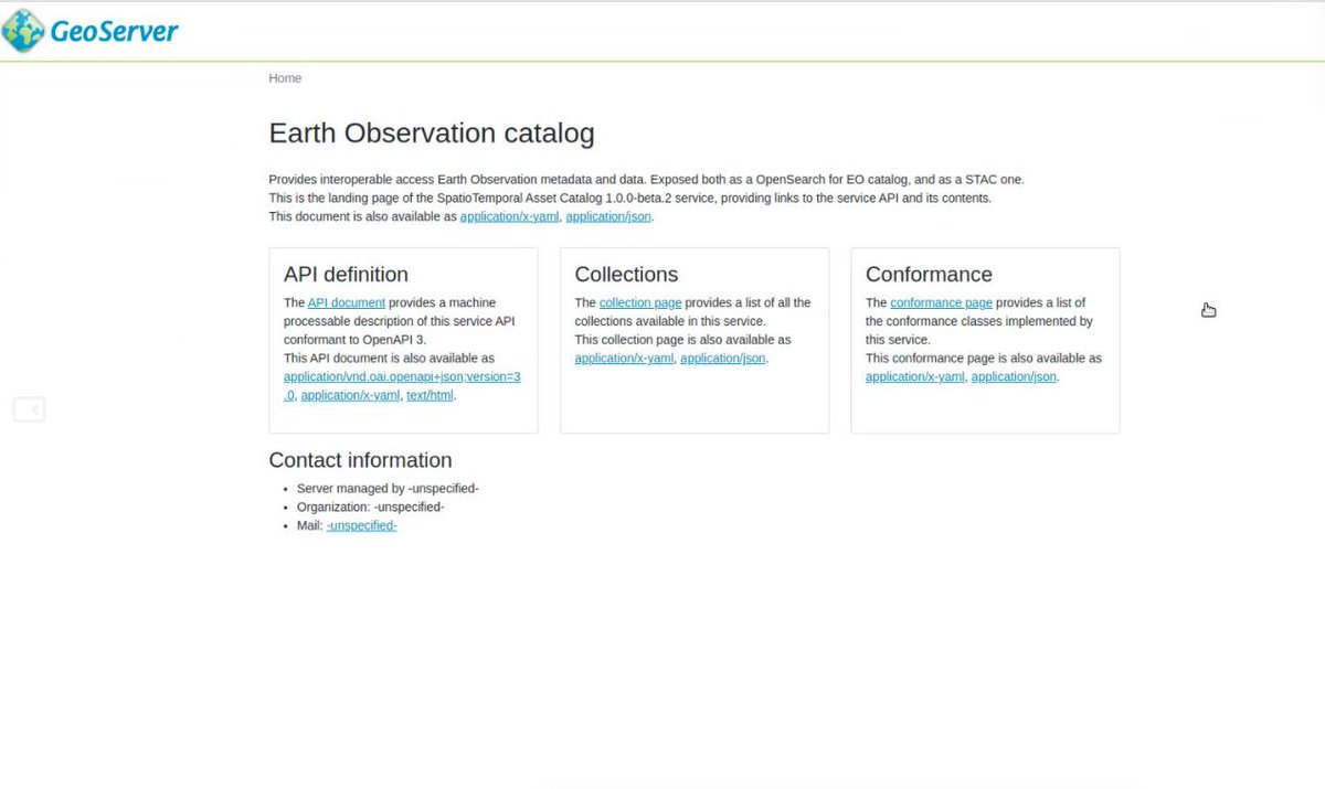 geosolutions_it's tweet image. We are  implementing #STAC for #GeoServer to turn time series into #STAC catalogues as well as #OpenSearch catalogues and do the usual #OGC magic, #WMS, #WFS, #WSC and #WMTS.

Put also #COG in the mix and you can have some fun...
@GeoserverO @opengeospatial #OSGEO #FOSS4G #EO