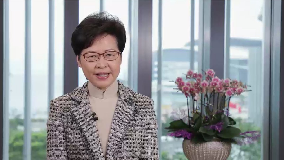 CCTVAsiaPacific's tweet photo. 🇨🇳🇭🇰 #HongKong SAR Chief Executive Carrie Lam welcomes China's top legislature's move to deliberate a draft decision on improving the electoral system of HKSAR and implementing the policy of "patriots governing Hong Kong" #2020TwoSessions https://t.co/WeDRW0pKWT