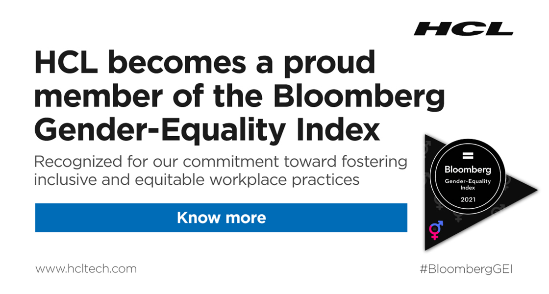 hcltech's tweet photo. We are honored to be included in the 2021 @Bloomberg Gender-Equality Index. This is a testament to our diverse, equitable, and inclusive work culture, and further strengthens our resolve to ensure belongingness for all. https://t.co/4f9fu57d6w #BloombergGEI #OneHCL #Beheredoit https://t.co/YtaqHBFrti