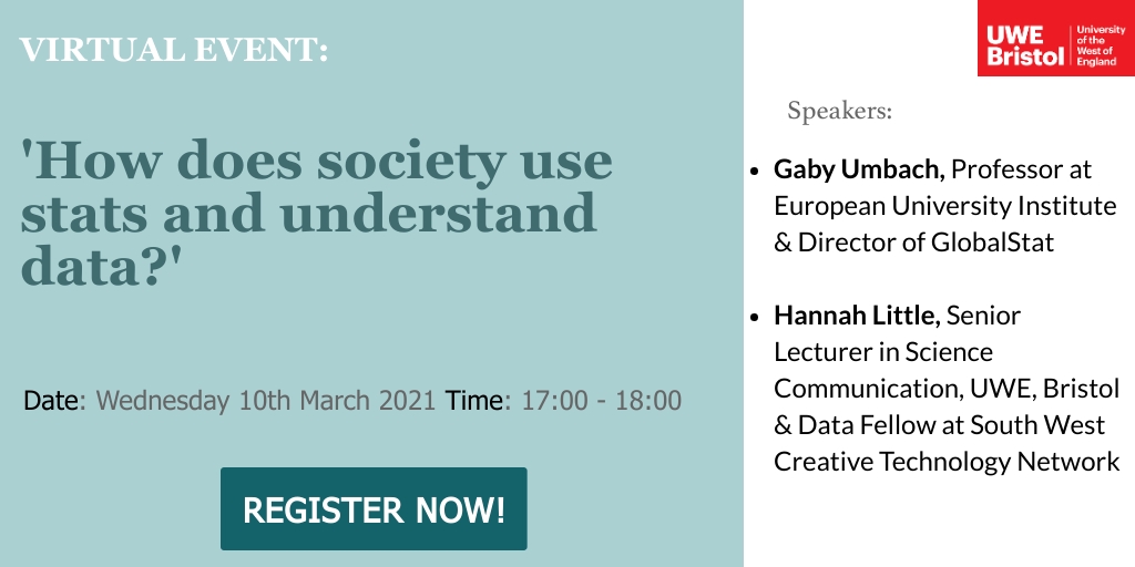 UWE DRAGoN Group (@uwe_dragn) on Twitter photo FREE Seminar TOMORROW with <a href="/gaby_um/">gaby umbach</a> and <a href="/hanachronism/">Dr Hannah Little</a>
Talking on 'The role of data on policy-making and the requirements for data literacy'.
Register here: bit.ly/2MPC450
#Data @felix_ritchie <a href="/UWEPhilosophy/">UWE Philosophy Community</a> <a href="/fra_tava/">Francesco Tava</a> FREE Seminar TOMORROW with <a href="/gaby_um/">gaby umbach</a> and <a href="/hanachronism/">Dr Hannah Little</a>
Talking on 'The role of data on policy-making and the requirements for data literacy'.
Register here: bit.ly/2MPC450
#Data @felix_ritchie <a href="/UWEPhilosophy/">UWE Philosophy Community</a> <a href="/fra_tava/">Francesco Tava</a>