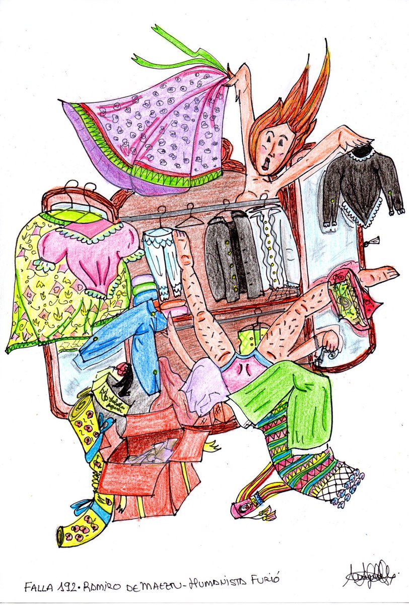 Esbós i resultat del nostre ninot (més be, escena) per a la falla virtual “Tornarem”, de <a href="/JCF_Valencia/">Junta Central Fallera</a> 🎨 Des de la nostra comissió aportem el nostre gra d’arena per a que mantindre encés el foc de la festa i de la seua protagonista: la falla 🔥 #sentimhumanista
