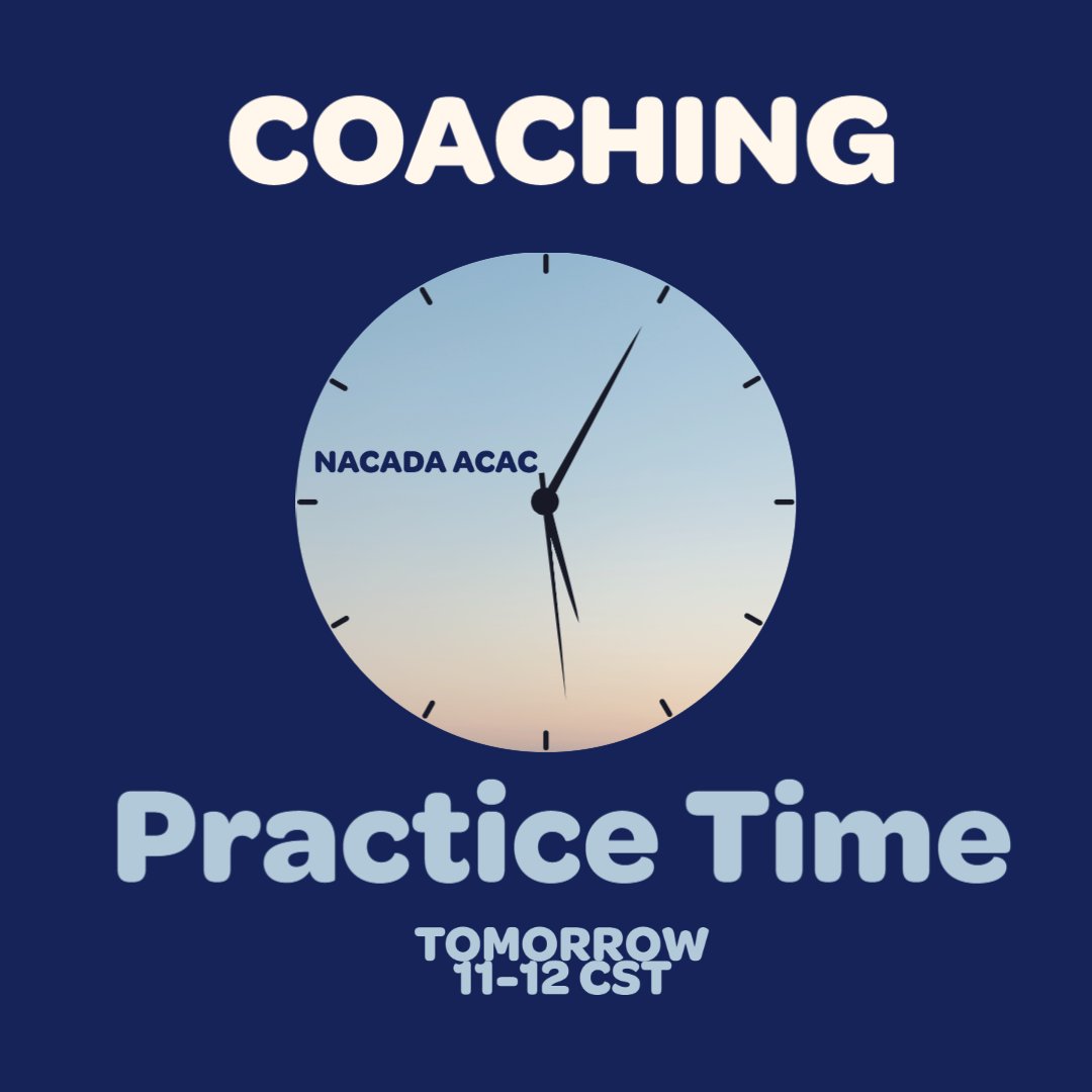 CoachingNacada's tweet photo. Join us Friday, Mar 5th for a PT - Practice Time for Coaches! If you need coaching hours or want to be coached, this is the professional development for you! Check Teams/Listserv for Zoom Link. See you then! #Coaching #NACADA #PT #Growth #GrowTogether #PracticeMakesProgress https://t.co/IhFmzLYrF9