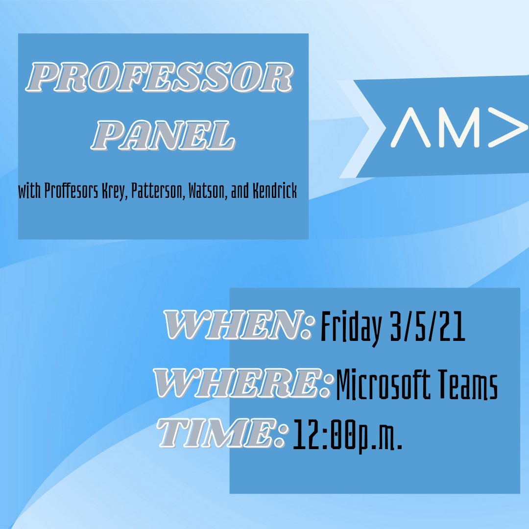 RowanAMA's tweet image. Professor Panel tomorrow at 12! Join us and our Professors for answers to all your questions.