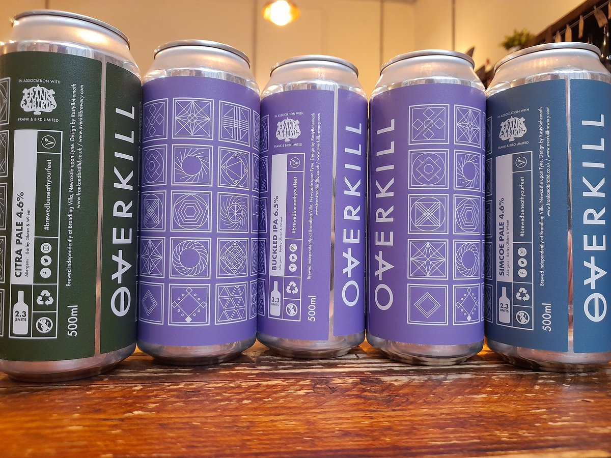 Another new beer from #Gosforth based <a href="/OverkillBrewery/">OverkillBrewery</a> 
BUCKLED IPA
In the purple can (or is it mauve)
It joins two Pales on our shves:
Citra Pale (green can) &amp; Simcoe Pale (bluey grey can).
All are small batch beers, just 280 cans at a time👍😉

#craftbeer #IPA #NewcastleStation