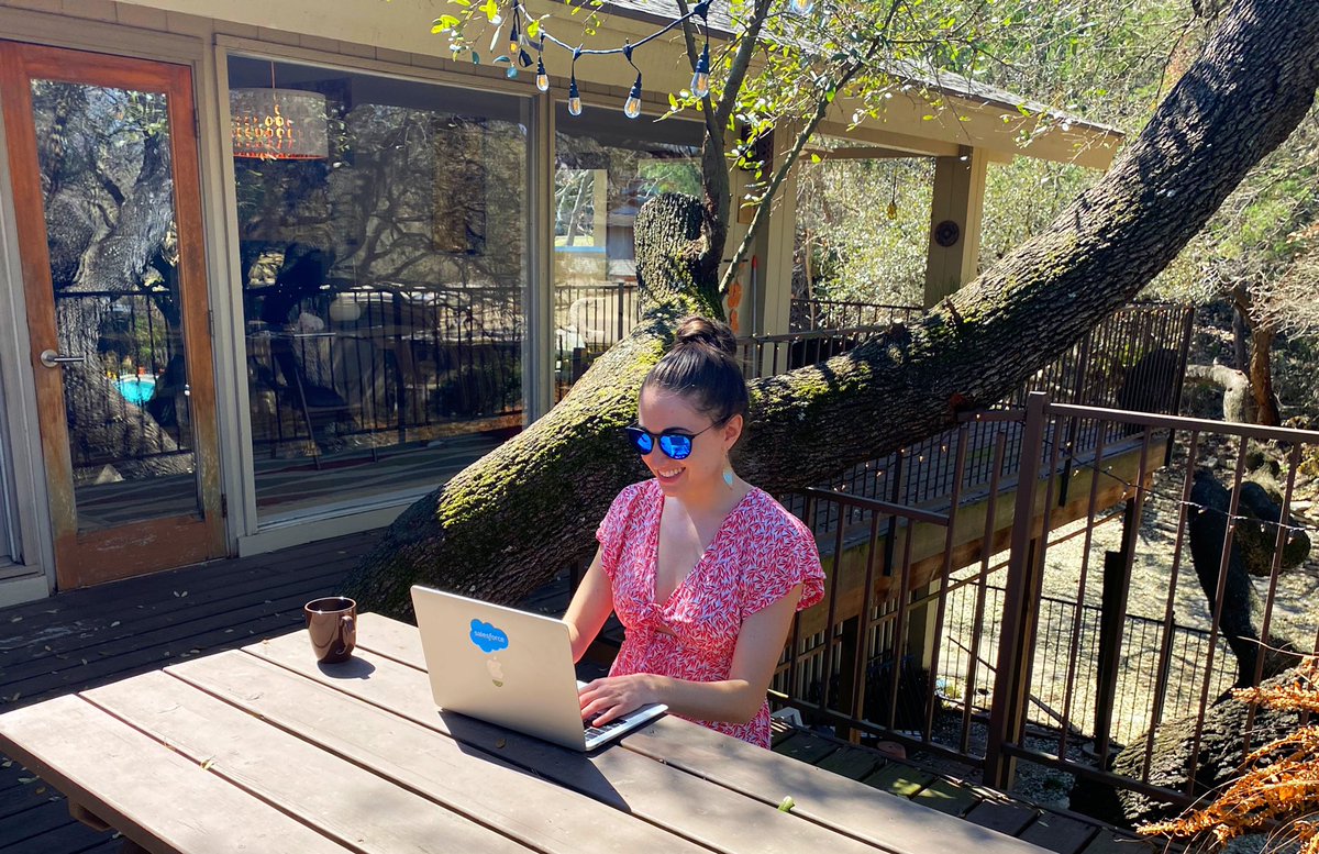 Amanda (@roxydigital) on Twitter photo We’ve been sharing our #WorkFromAnywhere setup’s this week at <a href="/salesforce/">Salesforce</a> - loving working outside among the trees when we have gorgeous weather like today! 🌳🌞
#digitalnomad
#remote
#remotework We’ve been sharing our #WorkFromAnywhere setup’s this week at <a href="/salesforce/">Salesforce</a> - loving working outside among the trees when we have gorgeous weather like today! 🌳🌞
#digitalnomad
#remote
#remotework
