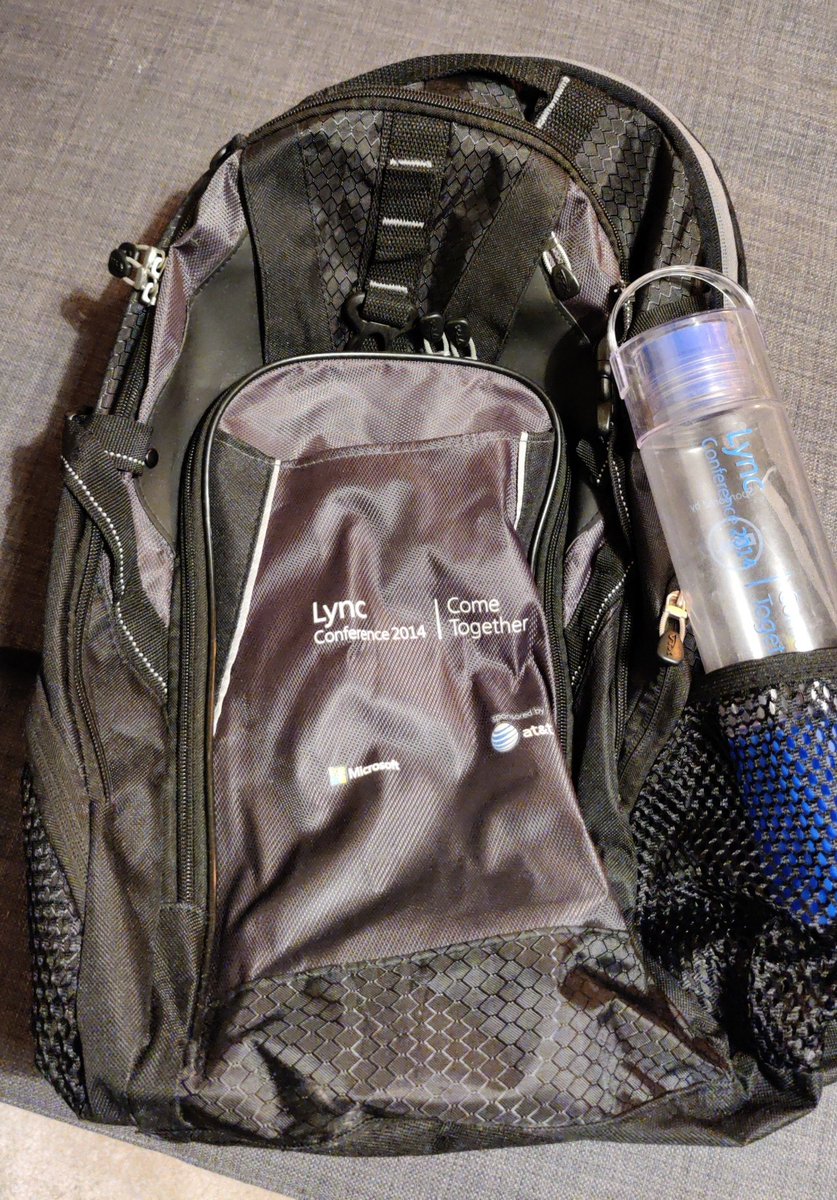 LCansby's tweet image. Lync Conference back pack. #LyncConf