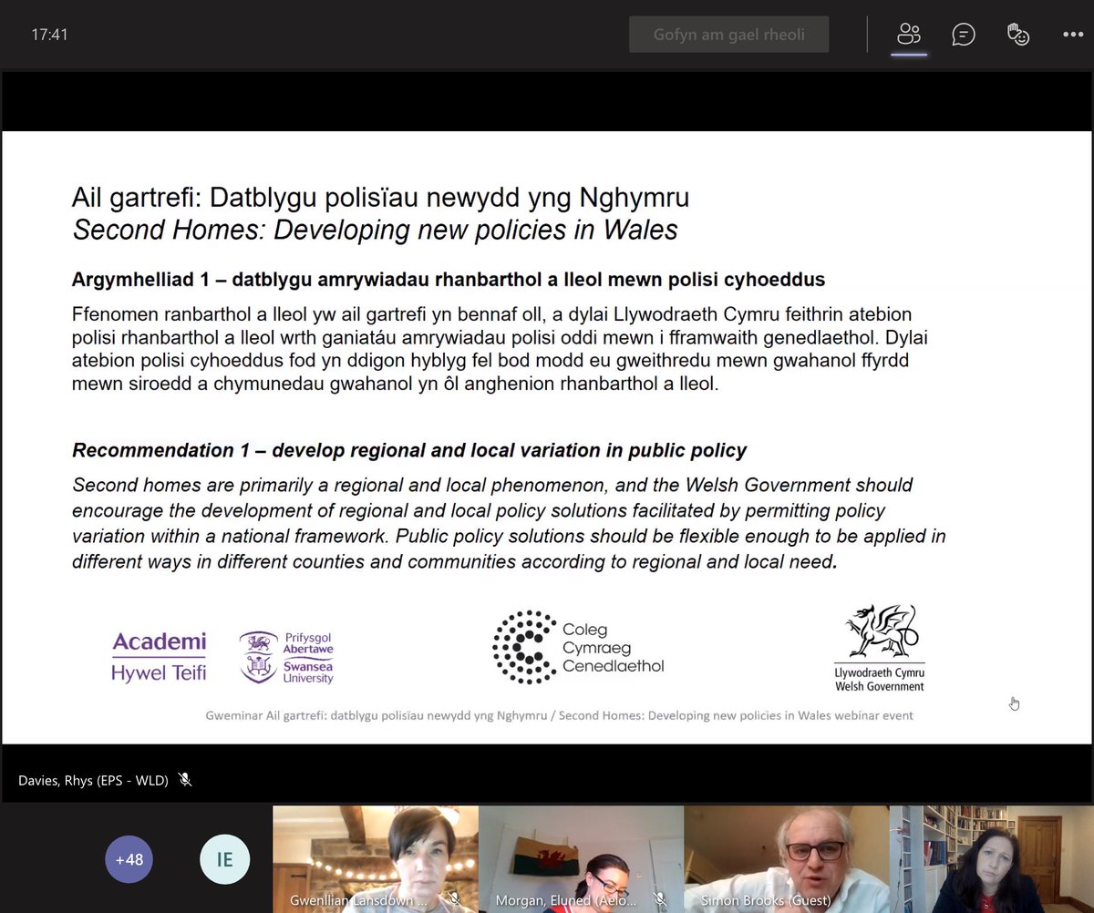GwennoFfrancon's tweet photo. Balch o gyfrannu i webinar yn cyhoeddi a thrafod adroddiad @Seimon_Brooks_ ar #AilGartrefi wedi’i gomisiynu gan @Eluned_Morgan y @colegcymraeg @AcademiHTeifi Seimon yn ôl ei arfer yn dreiddgar a thrylwyr ei ymchwil ac yn cynnig argymhellion adeiladol i @LlywodraethCym ac eraill. https://t.co/ux9KjkyZR6
