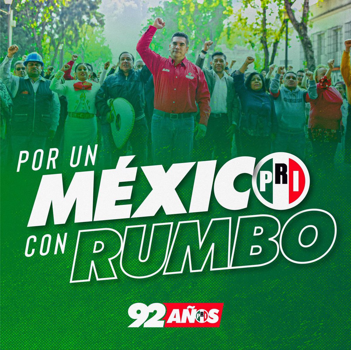 PRI_Nacional's tweet photo. Hoy cumplimos 92 años de trabajo incansable en favor de las familias mexicanas.
¡Comparte con nosotros el orgullo de ser priista con el hashtag  #92AñosPRI! https://t.co/QVPq8TO4B9